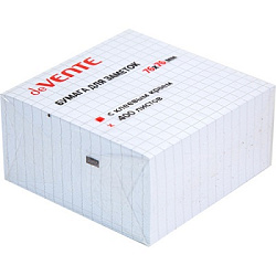 Блок самоклеящийся (стикеры) 76*76мм 400л белый, в клетку " deVente "