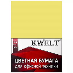 Бумага " KWELT " пастель А4 80г/м2 100л желтый