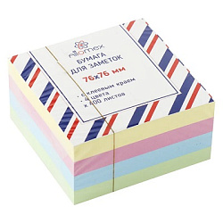 Блок самоклеящийся (стикеры) 76*76мм 400л, пастель, 4 цвета, ассорти " Attomex ", 10702070/130423/31