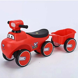 Каталка-Толокар №618А Бибика с прицепом/звук,свет/коробка/90*23*41