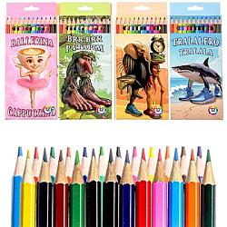 Карандаши цветные деревянные Итальянские мемы 12цв " Mazari " шестигранные, ассорти(без возможности 