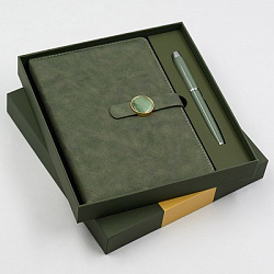 Ежедневник А5 120л МИКАДО ОЛИВА +ручка в подар.упак. арт.13100 (1/20шт)