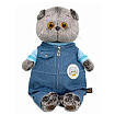 Ks30-296 Игрушка Кот Басик в комбинезоне "Деним"