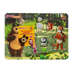 Игрушка деревянная Маша и Медведь в пленке Буратино в кор.20шт