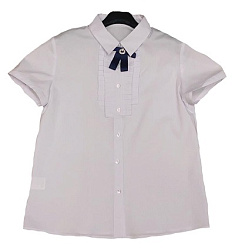 Блузка подростковая для девочки с коротким рукавом белого цвета (БД7000)