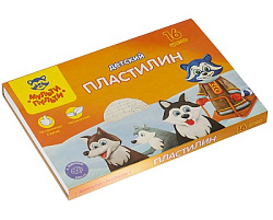 Пластилин Мульти-Пульти "Енот на Аляске", 16 цветов, 240г, со стеком, картон