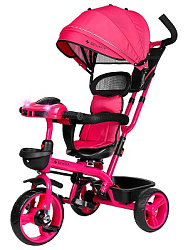 Велосипед трёхколесный с ручкой МАРС (колеса EVA 10"/8" муз.модуль) розовый (Арт ВЛ-2780)