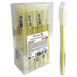 Текстовыделитель " Attomex " желтый 1-4мм, круглый корпус с клипом, скошенный наконечник