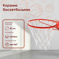 КБ71      Корзина баскетбольная №7, d=450мм, с сеткой
