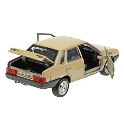 Машина металл LADA-21099 "СПУТНИК" 12 см, двери, багаж, инерц, бежевый, кор. Технопарк в кор.2*36шт