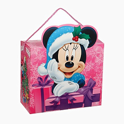 Пакет подарочный-коробка новогодний «Самой лучшей девочке», 27×23×12 см, Минни Маус