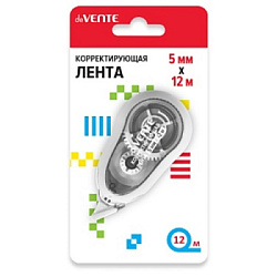 Корректирующая лента " deVente " 5мм*12м, полупрозрачный корпус, фронтальный аппликатор, картонный б