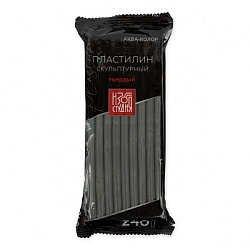 Пластилин " Изостудия " скульптурный 240г №6 серый, твердый, индивидуальная упаковка