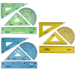 Набор чертеж.пласт.гибкий UNICORN 15см 4предм. арт.MY-1050 (1/24/384наб)