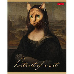 Тетрадь А5 96л клетка " Hatber " Котошедевры, на скобе, обложка- мелованный картон, матовая ламинаци