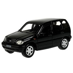 338207 Машина металл LADA NIVA длина 12 см, двери, багаж, инерц, черный, кор. Технопарк в кор.2*36шт