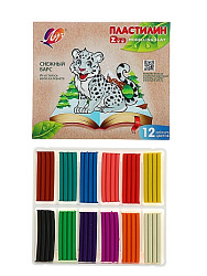 Пластилин " Луч " ZOO 12цв 180гр картонная упаковка