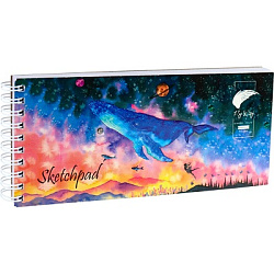 Скетчпад 32л. ЛЕТЯЩИЕ КИТЫ (32-7977) греб,жестк210г/м2,50% хлопок,твин-лак,205х90