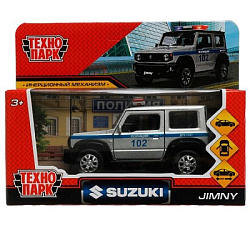 Машина металл SUZUKI JIMNY ПОЛИЦИЯ 11,5 см, двер, баг, инер, сер, кор. Технопарк в кор.2*36шт