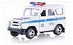 6401E                PLAY SMART машинка "УАЗ" полиция, металл.Размер: 12х6см