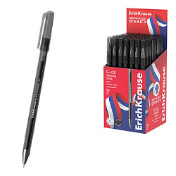 Ручка гелевая " Erich Krause " G-ICE черная 0,5мм, толщина письма 0,4мм, игольчатый пишущий узел, то