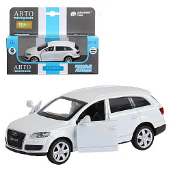 ТМ "Автопанорама" Машинка металлическая 1:43 Audi Q7, белый, откр. двери, инерция, в/к 17,5*12,5*6,5