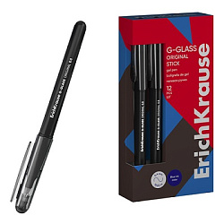 Ручка гелевая " Erich Krause " G-Glass Stick Original черная 0,5мм, толщина письма 0,4мм, игольчатый