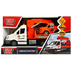 Машина пластик свет-звук ЭВАКУАТОР 29 см, инерция, подвижные детали Технопарк в кор.2*12шт