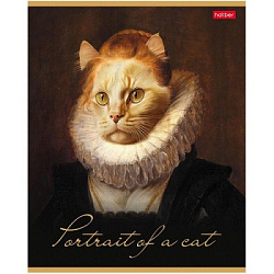 Тетрадь А5 96л клетка " Hatber " Котошедевры, на скобе, обложка- мелованный картон, матовая ламинаци