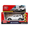 Машина металл HYUNDAI SANTAFE 12 см, двери, багаж, инерц, белый, кор. Технопарк в кор.2*36шт