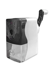 Точилка механическая " KWELT " 5,5*4,5*7,5см, белая с черными вставками, пластиковая упаковка 9,5*4,