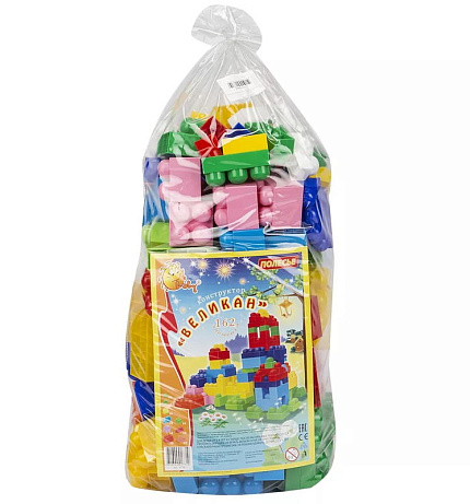 Конструктор "Великан" (162 элем. в мешке)