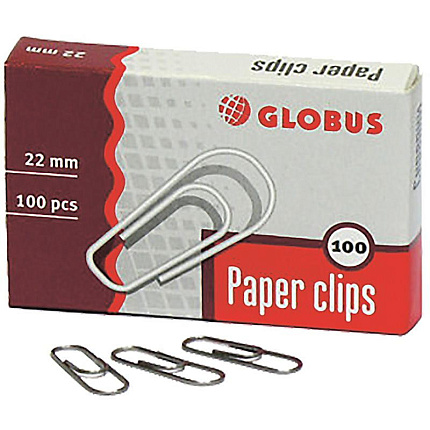 Скрепки 22мм, 100шт., карт. упак.