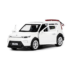 Машина металл KIA soul длина 12 см, двери, багаж., инерц, белый, кор. Технопарк в кор.2*36шт