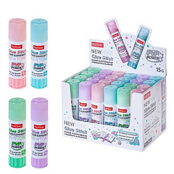 Клей-карандаш " Hatber " NEWtone 15гр основа PVP, 4 дизайна, картонный дисплей, 10702070/020524/3159