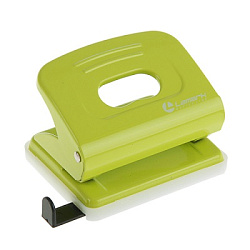 Дырокол на 20л " Lamark " Mettallic металлический, встроенная линейка, светло-зеленый
