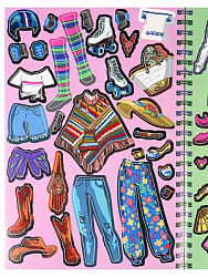 МОДНЫЙ АЛЬБОМ ПОЛИНА И АЛИНА (А-2884) А4,полноц,4л+обл+4л.накл,обл.-целл.карт,фольга,тв-лак,бл мел.с