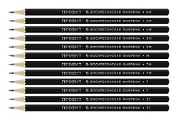 Набор карандашей ч/гр " ВКФ " Проект 12шт 6М (6B), 5М (5B), 4М (4B), 3М (3B), 2М (2B), М (B), ТМ (HB