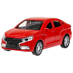 380113 Машина металл LADA vesta 11,5 см, двери, багаж, красный, кор. Технопарк в кор.2*36шт