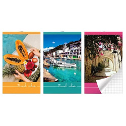 Блокнот МАЛЫЙ ФОРМАТ А6  30л " Lamark " Travel Vibes, на скобе, клетка, обложка - мелованный картон,