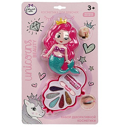 Косметика ДЛЯ ДЕВОЧЕК тени для век с блестками,  помада МИЛАЯ ЛЕДИ в кор.2*72шт