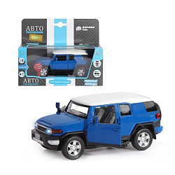 ТМ "Автопанорама" Машинка металлическая 1:32 Toyota FJ Cruiser, синий, свет, звук, откр. двери, инер