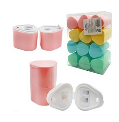 Точилка " KWELT " пластиковая Triangle pastel 3 отверстия, с контейнером, цвет ассорти, пластиковая 