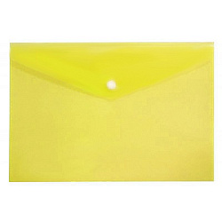 Папка на кнопке А4 " KWELT " желтая 0,15мм прозрачная