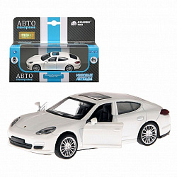 ТМ "Автопанорама"  Машинка металл. 1:43 Porsche Panamera S, белый, инерция, откр. двери, в/к 17,5*12