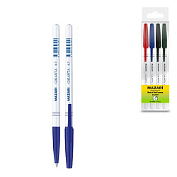 Набор шариковых ручек " Mazari " Galanta 0,7мм 4цв, сменный стержень 140мм, корпус пластиковыйй белы