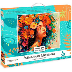 Алмазная мозаика на подрамнике 30*40 см (полная выкладка). Цветочная фантазия. Арт. 09186