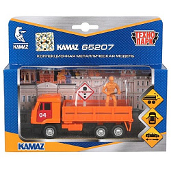 312436 Машина металл KAMAZ ,12 см, дв., баг., инер.+фигур., знак, в асс., кор. Технопарк в кор.2*24ш