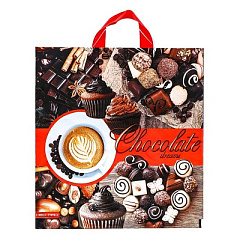 Пакет "Кофе и шоколад", полиэтиленовый с петлевой ручкой, 38x40 см, 40 мкм 6772529