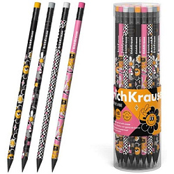Карандаш ч/гр " Erich Krause "  Positive Vibe HB с ластиком, круглый, пластиковый, цвет корпуса - ас